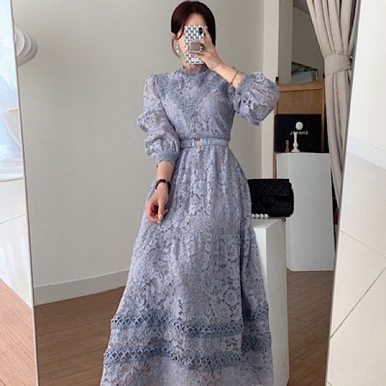 【取寄：納期2週間】パーティードレス ワンピース ドレス パーティー ロング丈 体型カバー 大きいサイズ 二次会 結婚式 お呼ばれ 春夏 ドレス レース フォーマルドレス 同窓会 低身長 ワンピース