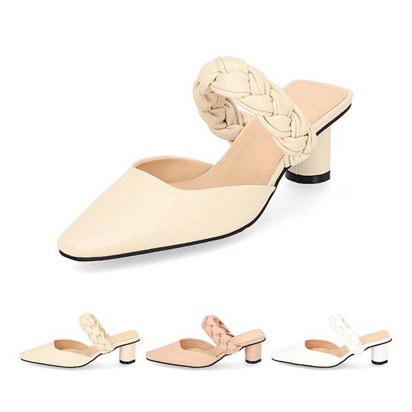 [シークレット特価] インテンス 女性 꼬임ストラップ ポイント ミュール 5cm LCWO08I226