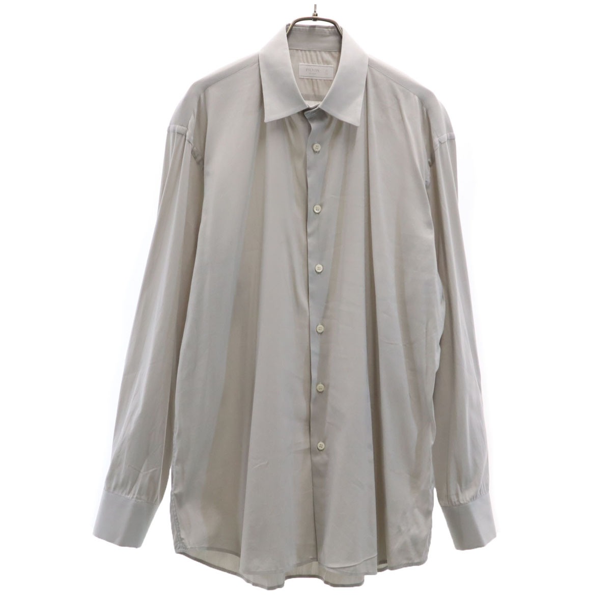 イタリア製 長袖 シャツ 41 グレー メンズ 古着