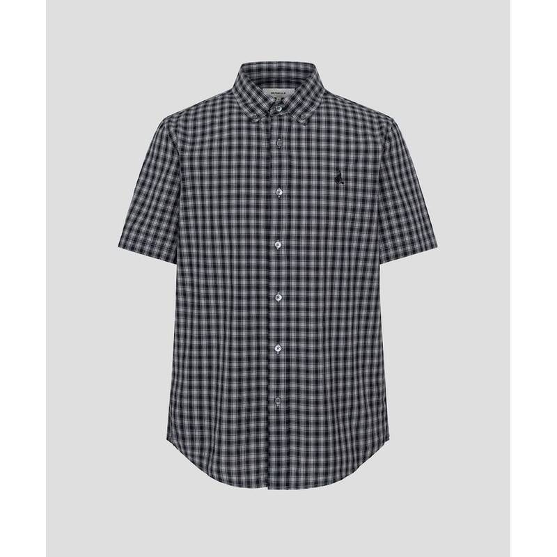 빈폴 BEANPOLE MEN 스몰 체크 반소매 셔츠 - 애쉬 BC6565C144 406222 1757963