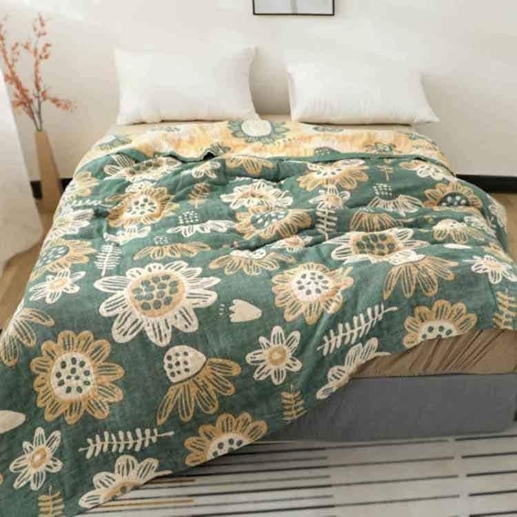 6重 ガーゼケット シングル綿 お昼寝 洗える 夏用 花柄 夏 肌掛け おしゃれ 寝具 通気 吸水 吸汗柔軟 軽量 可愛タオルケット コットン ソファー 冷房対策