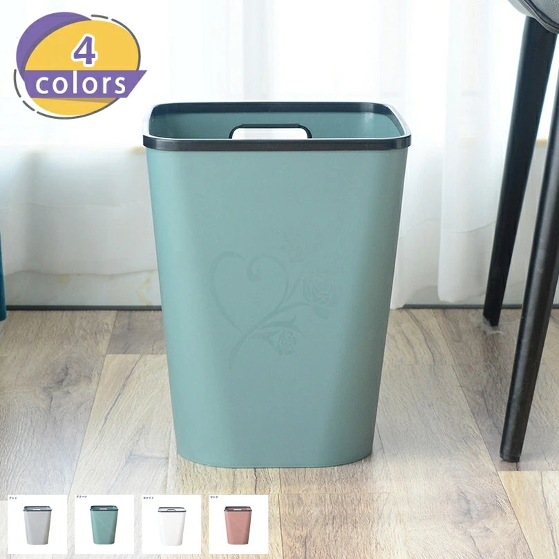 OFFクーポン ゴミ箱 おしゃれ 蓋なしゴミ箱 掛ける 見えない シンプル 省スペース プラスチック ホワイト ブラック 静音 リビング フタなし モダン 寝室 リビング 滑り止め付き おしゃれ ごみ