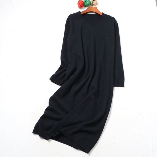 【取寄：納期2週間】ニットワンピース ロング レディース 大きいサイズ ロングワンピース ニット ロングニット Vネック Vネックワンピース Vネックニット 秋冬新作 秋 冬 冬ワンピース 新作 5,933円