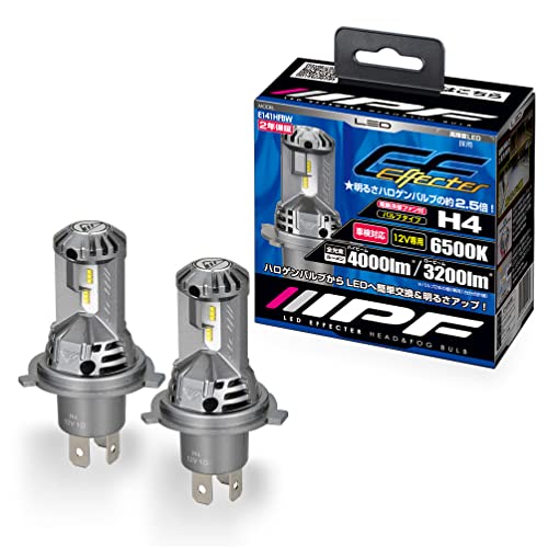 IPF ヘッドライト フォグランプ LED 車用 H4 Hi Lo切替 4000lm 3200lm 6500K ホワイト 12V用 2本入 車検