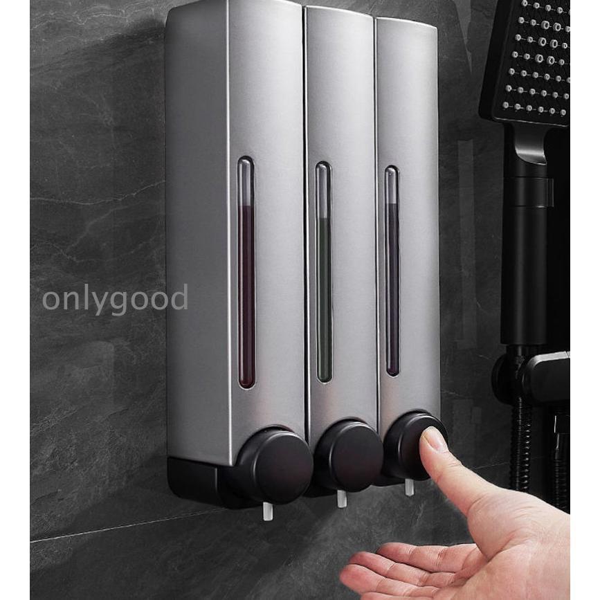 【数量限定/新品特売】シャンプーディスペンサー 3連 ソープディスペンサー 壁掛け ディスペンサー 壁 おしゃれ 詰め替え 簡単 大容量 ボトル シンプル バスルーム