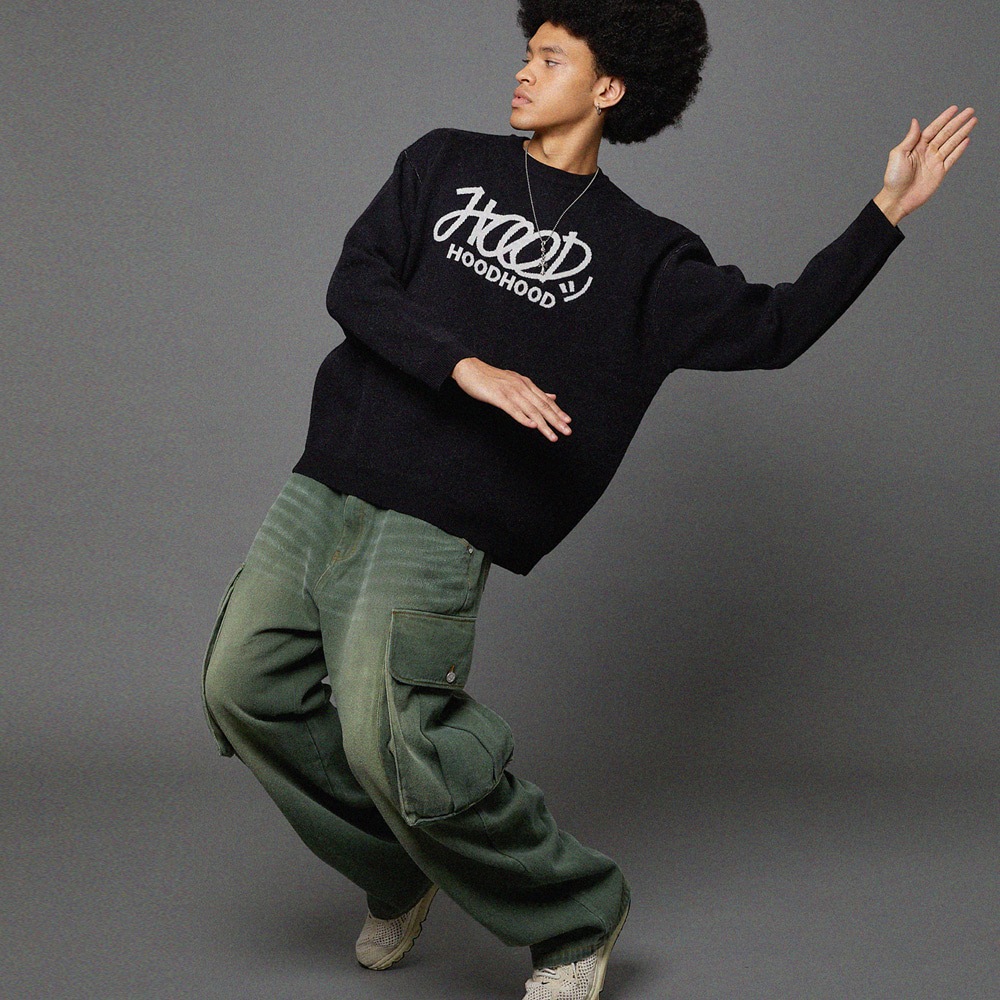 Signature logo knit BLACK