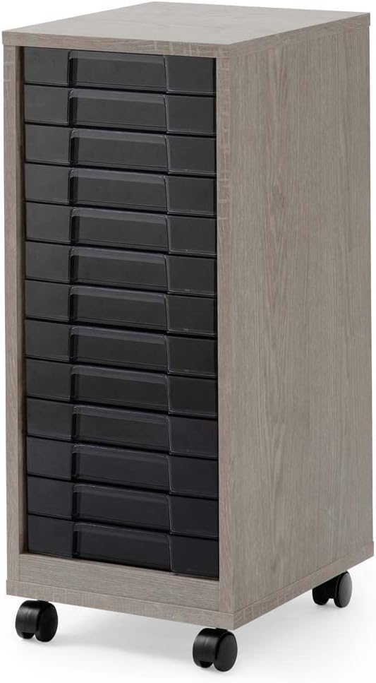 【浅型13段】 アイリスオーヤマ(IRIS OHYAMA) レターケース 木目 アッシュグレー/クリアブラック A4 書類ケース 木製フロアケース 収納 棚 ケース デスク収納 書類収納 レター 手紙