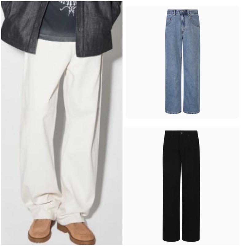 男性[特価] 裁断ディテール ゆったりストレート カラーデニムB255DP137P_US