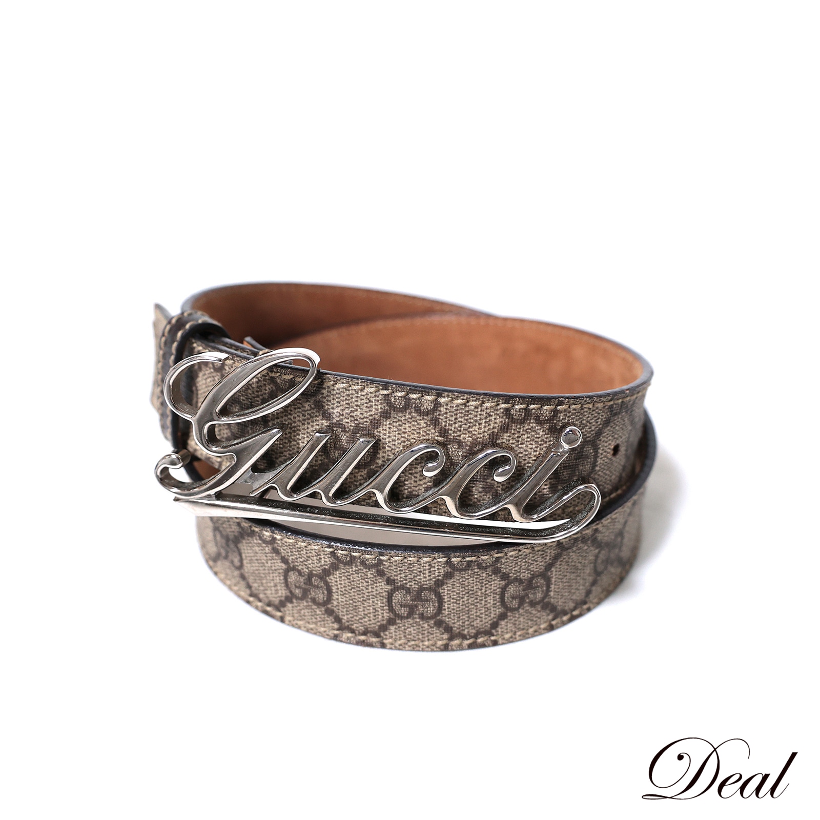 グッチ GGスプリーム ロゴ バックル 181830 497717 85/34 ベージュ メンズ ベルト