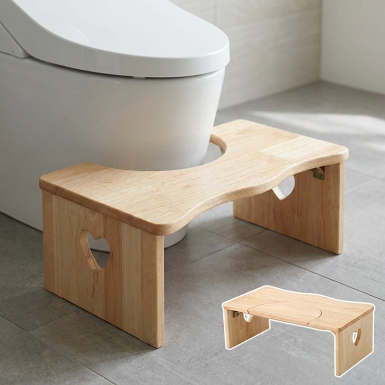 天然木 木製 人気のトイレ子ども踏み台 36.5cm木製 ハート柄で女の子に人気折りたたみでコンパクト