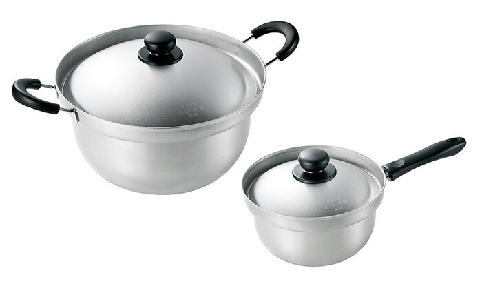 赤坂璃宮厳選 ステンレス両手鍋26cm＆片手鍋18cm