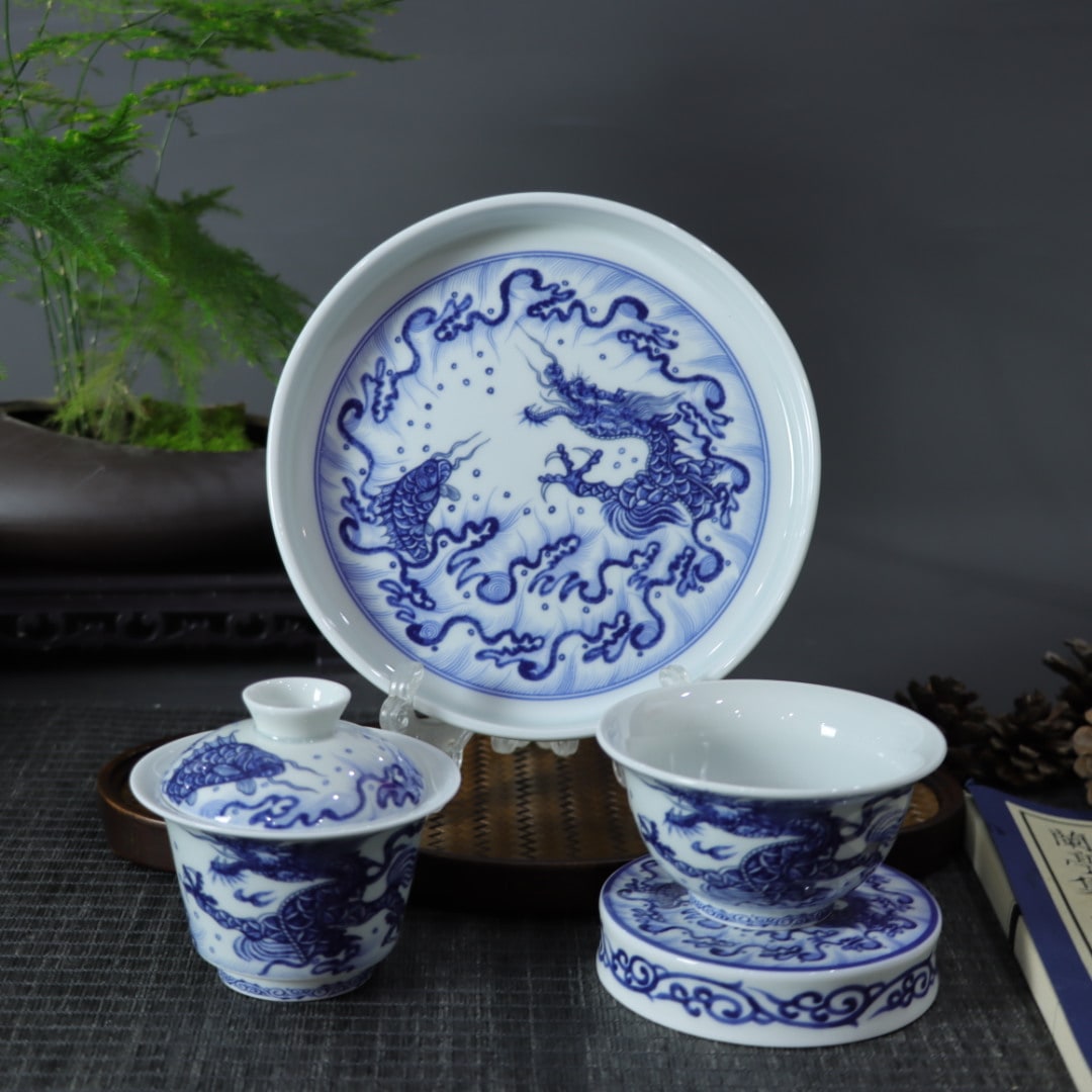 模造元模造明波文青白馬蹄形茶碗 湯呑単品 高級家庭用カンフー茶碗 茶器セット