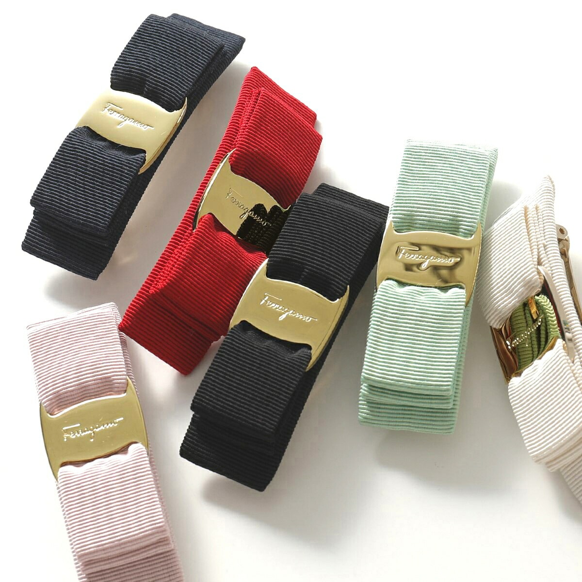 FERRAGAMO フェラガモ バレッタ VARA ヴィラリボン 34 2019 レディース ヘアアクセサリー ロゴメタルプレート カラー14色