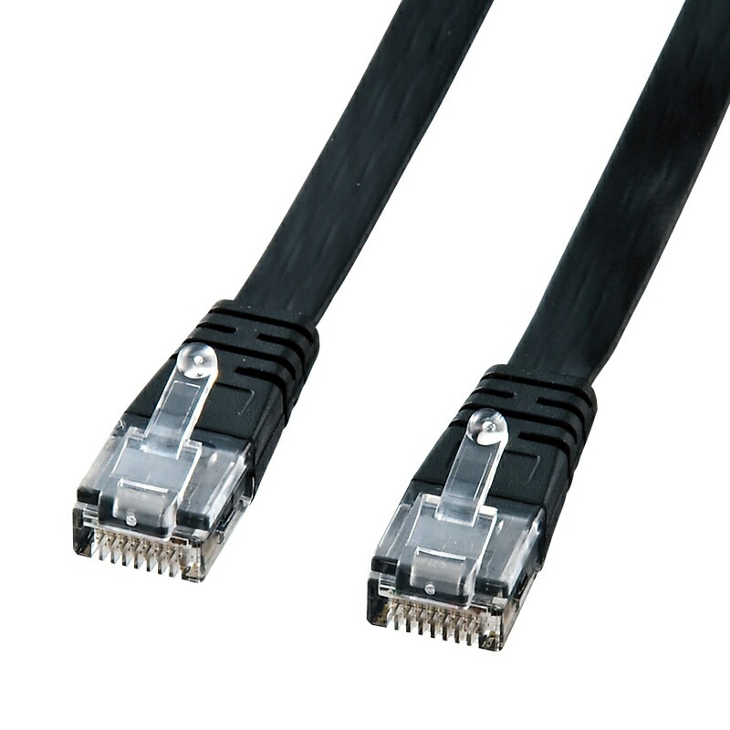 （まとめ買い）UTPエンハンスドカテゴリ5より線フラットケーブル 7m ブラック LA-FL5-07K [x3]