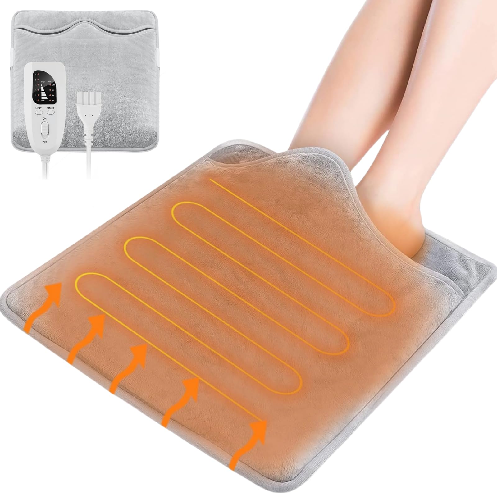 Favoreal 【2025年革新 冬 暖房 】電気足温器 フットウォーマー ６段温度調整 4段階タイマー機能 足元ヒーター 通気 防臭 軽量 耐久 省エネ 40cm*40cm 暖かい 足入れヒータ