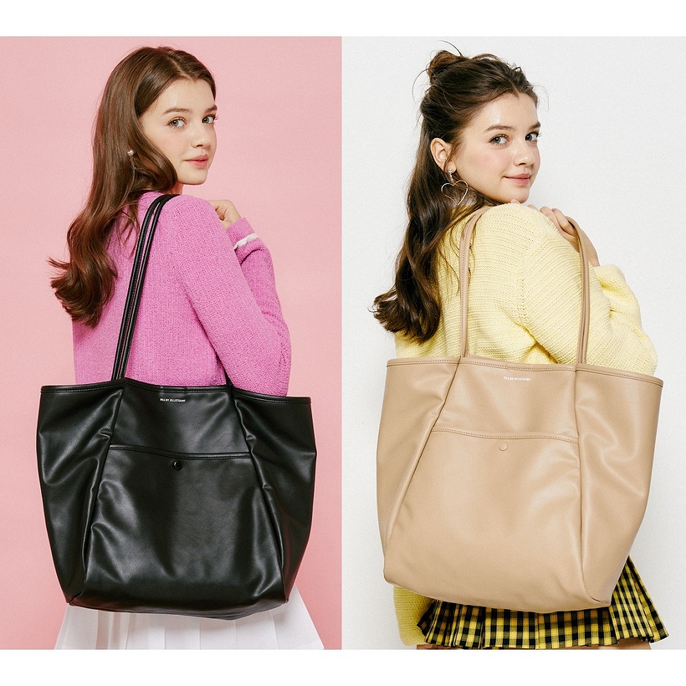 [GENIE] Logo Pouch Shopper Bag 3色 /PU /31X35X9.5