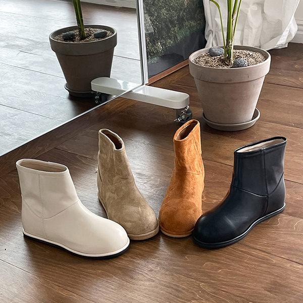 ショートブーツ ムートンブーツ フラット レディース 黒 茶 ベージュ アイボリー