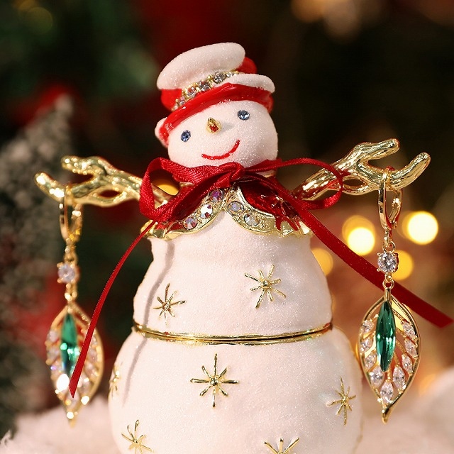 ジュエリー ボックス　スノーマン クリスマス　可愛い 雪だるま おしゃれ プレゼント オブジェ リングケース　ギフトボックス入り