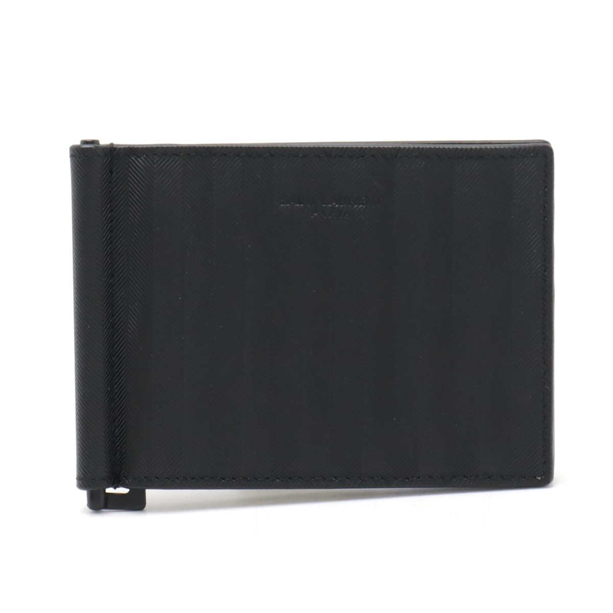 YSL イブサンローラン ストライプ 2つ折札入れ 財布 カードケース マネークリップ PVC ブラック 48563 30,420円