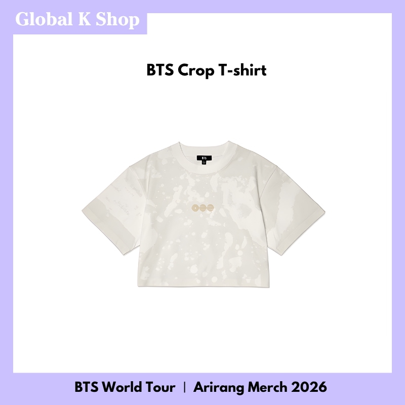 BTS クロップTシャツ ホワイト WORLD TOUR ARIRANG MERCH 防弾少年団 半袖Tシャツ K-POP グッズ