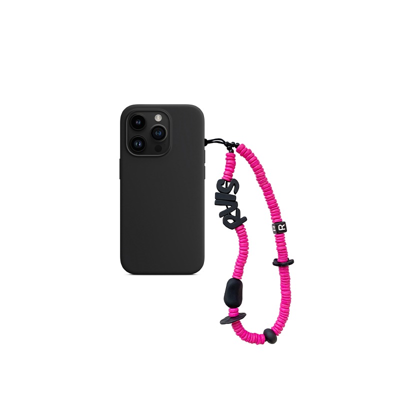 nature beads phone strap magenta