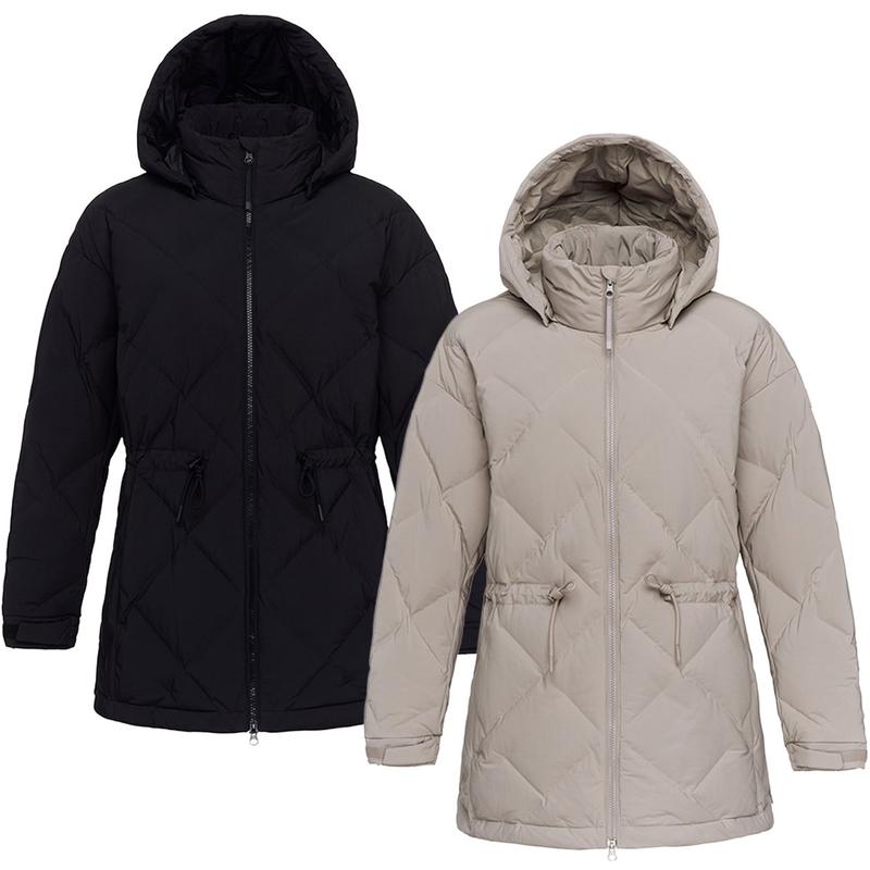 25年新作 女性 軽量パディング 環境に優しいリサイクル羽毛 ダイヤモンドチューブ ミッドダウンジャケット 1BYPAWU526