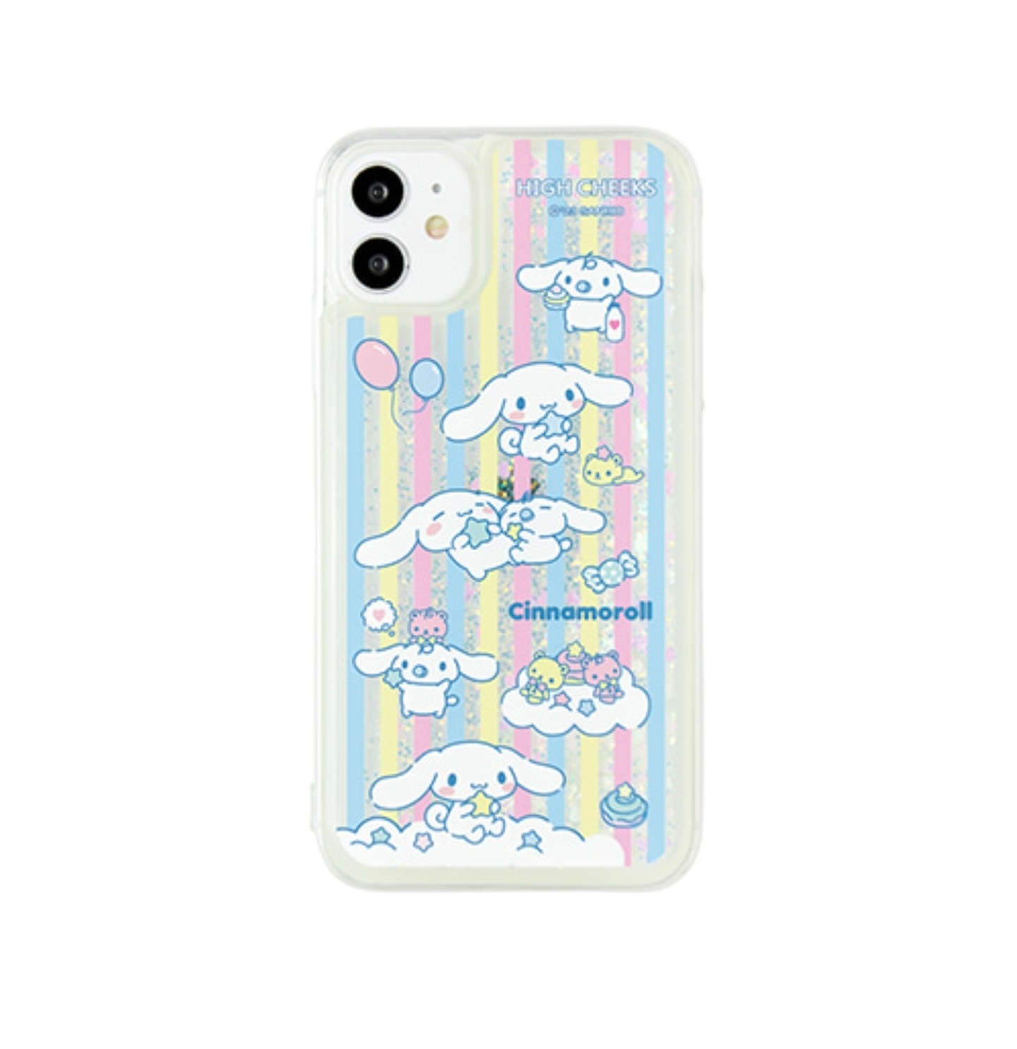 HIGH CHEEKS Stripe Cinnamoroll Glitter iPhoneケース