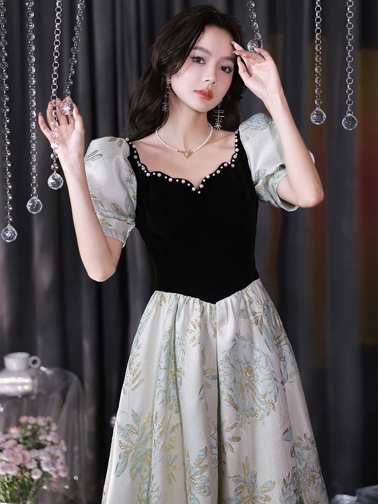 【急速出荷!】フランスのイブニングドレスのスカートの女性の新しいハイエンドの光豪華な気質18歳の成人式のホステスのシニアセンスドレス スーツ パーティードレス ウェディングドレス キャバドレス 結婚式