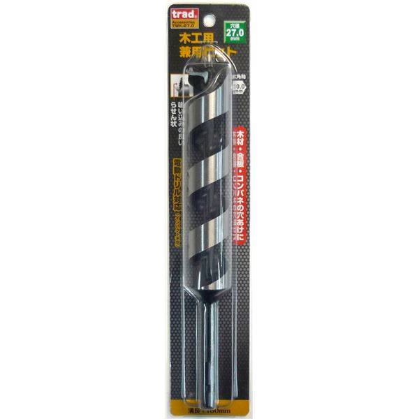 (業務用10個セット) TRAD 木工用兼用ビット/先端工具 (穴径：27mm) インパクト12V対応 TWK-27.0 (DIY用品/大工道具)