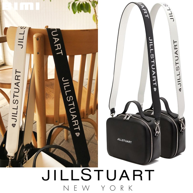 JILL STUARTLeather logo bag with strap ブランドロゴショルダーバッグ シンプル 可愛いかばん かばんストラップ 韓国ファッション JAHO0E701BK