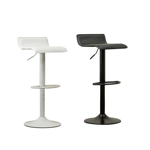 カウンターチェア 座面高57.5-78cm ローバック PVCレザー 昇降 シンプルモダン