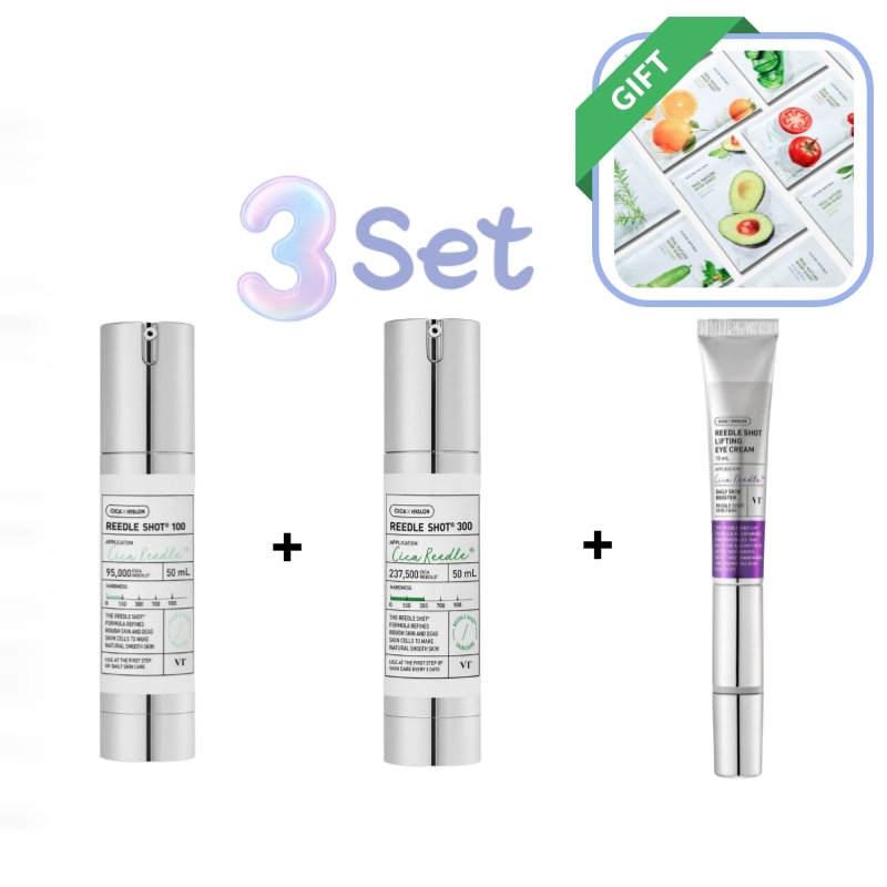 【3点セット】 リードルショット100＋300アンプル 各50ml＋アイクリーム30ml毛穴ケア・ハリ・ツヤ・敏感肌・エイジングケア・韓国コスメ・保湿・集中美容液・人気セット