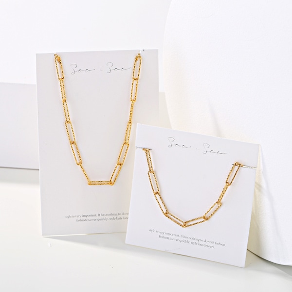 Dream Square Silver Bracelet Necklace Set (20SS008) [3color]
