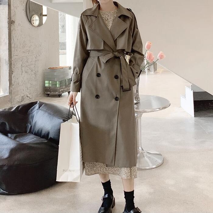 アウター トレンチ コート ジャケット テーラード レディース エレガント きれいめ カジュアル 大人 可愛い フェミニン おしゃれ ゆったり シンプル ベーシック トラッド ベージュ グリーン 緑