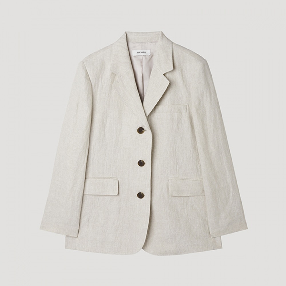 [シューミス] リネンシングルスリーボタンジャケット_SWWJKP21060_LB