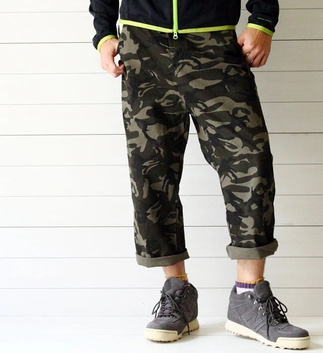 Self セルフ 迷彩サルエルパンツ クロップドパンツ