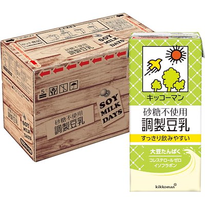 他サイト： 【Amazon.co.jp限定】キッコーマン 砂糖不使用調製豆乳 SOYMILK DAYS 1000ml×6本の商品画像