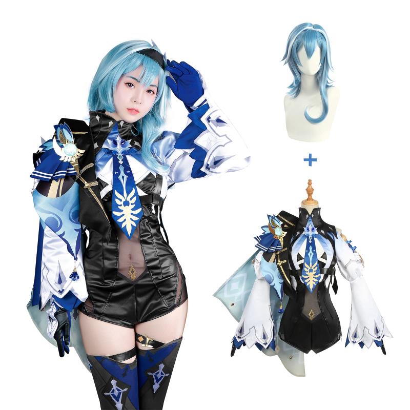 [神併良品] エウルア コスプレ 原神 ウィッグ付き 仮装 イベント 大人用 文化祭 Genshin コスプレ衣装 コスチューム ステージ服 (エウルア ウィッグ付き,XS/S)