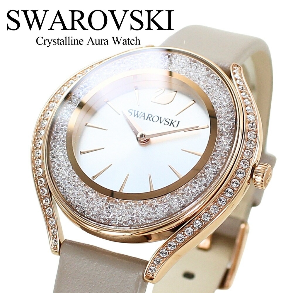 スワロフスキー 腕時計 レディース ギフトに最適 上品 エレガント ローズゴールド グレージュ 革ベルト クリスタル おしゃれ 大人 女性 彼女 妻 母 ギフト プレゼント 誕生日 記念日 SWARO 28,535円