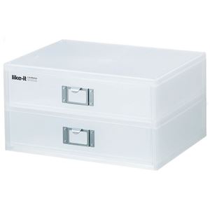 書類ケース 収納ケース 幅34cm A4 2段 横入れ 6個セット ホワイト ライフモデュール ファイルユニット R オフィス 書斎