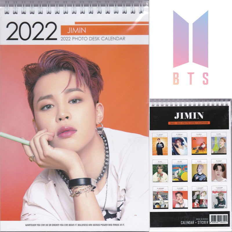 JIMIN 2022-2023 New BTS Desk Calendar with Stickers Set 