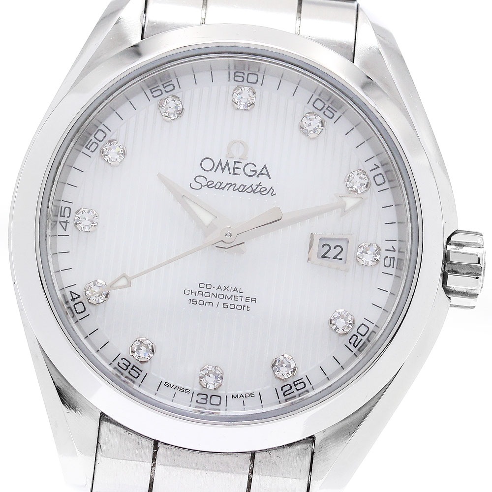オメガ OMEGA 231.10.34.20.55.001 シーマスター アクアテラ コーアクシャル 12Pダイヤ 自動巻き レディース 保証書付き_868938【中古】