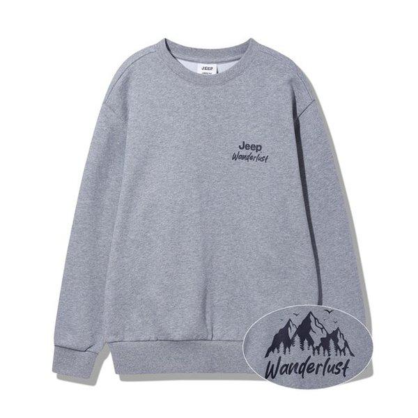 JQ3TSU893 メランジグレー 男女共用 企画 ワンダーラスト ルーズフィット スウェットシャツ