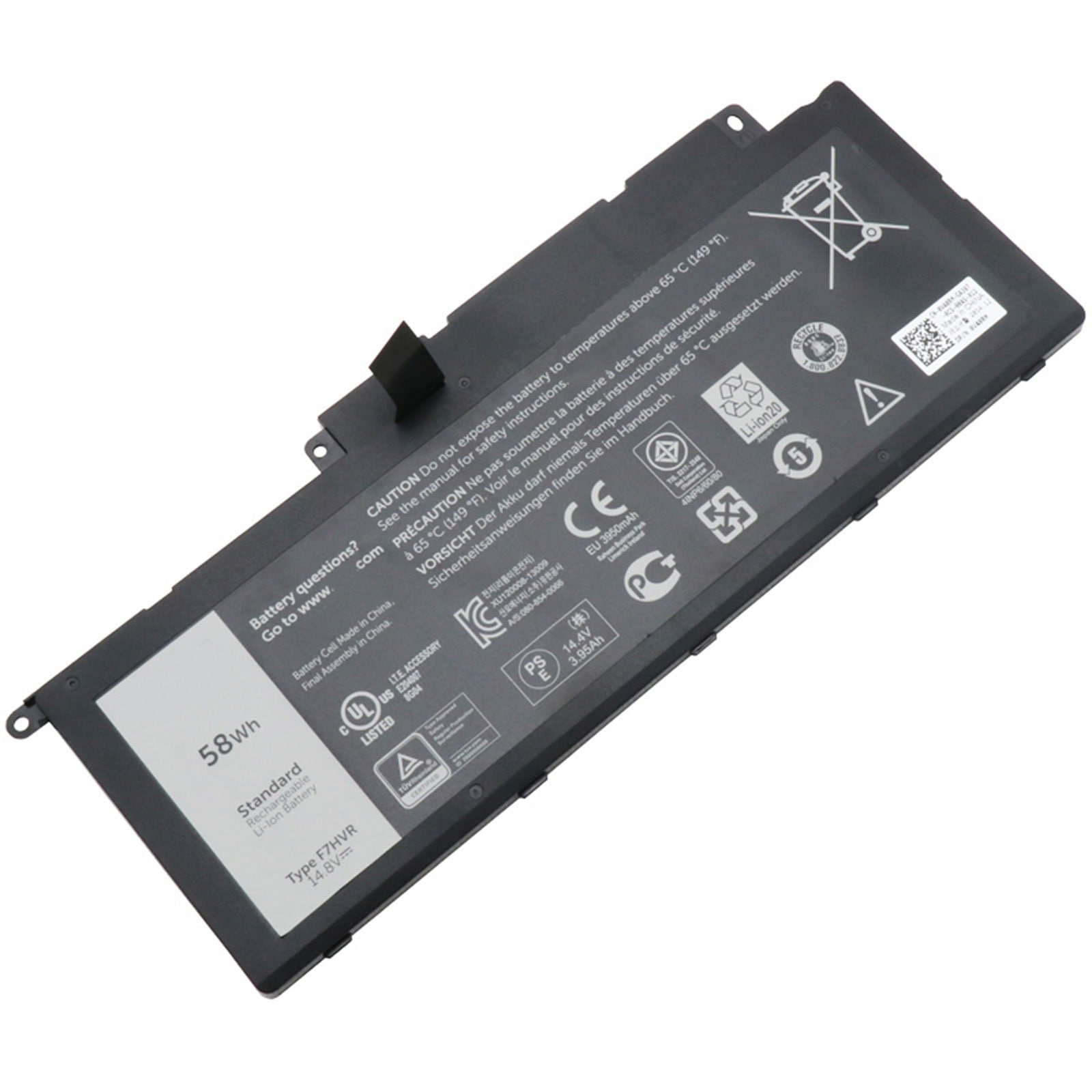 F7HVR 電池・DELLノートパソコン互換 58Wh N7537 N3137 N3135 F7HVR T2T3J 7737 交換用のバッテリー dc909-A758