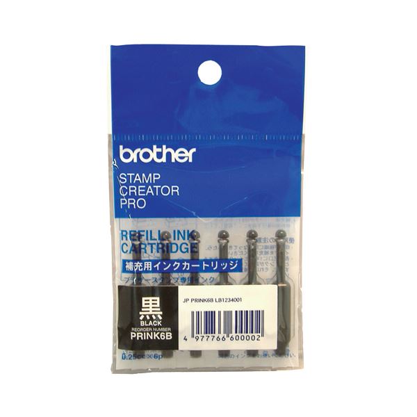 (まとめ) ブラザー BROTHER 使いきりタイプ補充インク 黒 PRINK6B 1パック（6本） (×30セット)