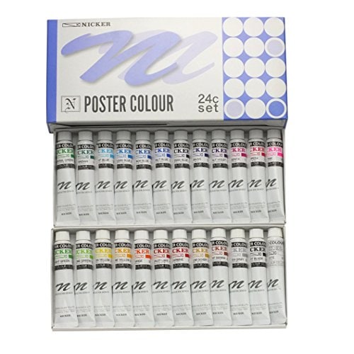 色：24色セット サイズ：20ml(6号) ニッカー絵具(Nicker colour) 水彩絵具 ポ