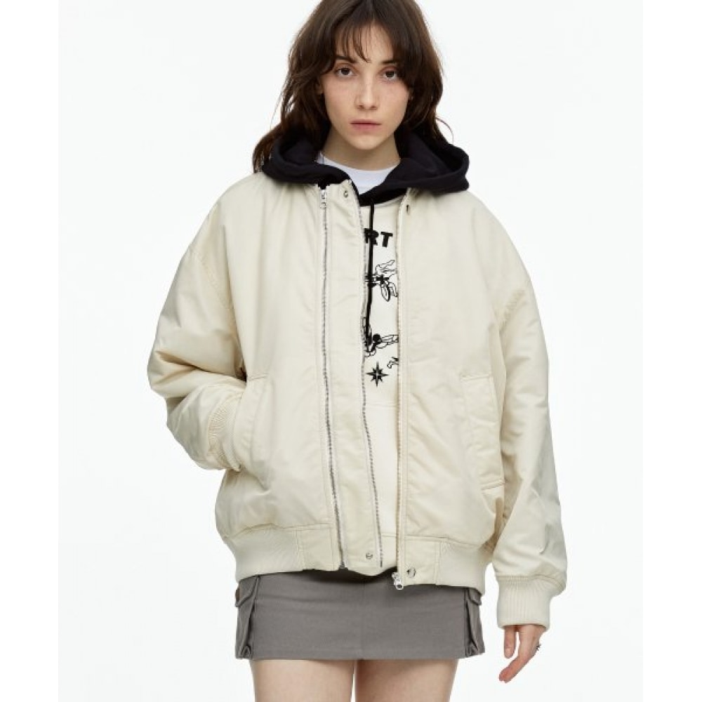 ファレット 2ウェイオーバーサイズ MA-1 ジャケットアイボリー