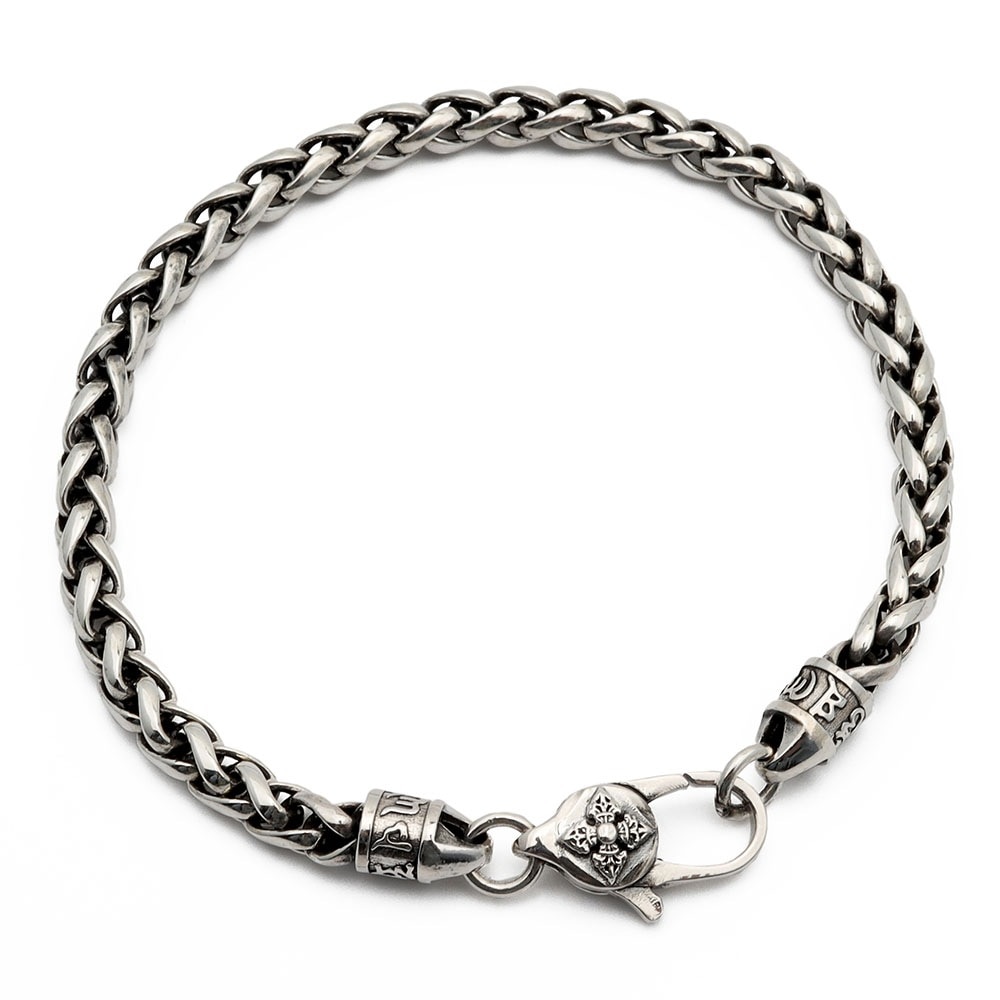 925 六字真言 チェーンブレスレット [bs174]