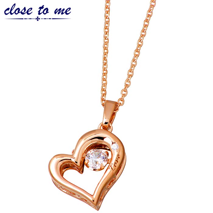 クロストゥーミー close to me シルバー ネックレス CZ ダンシングストーン ハート 8,030円