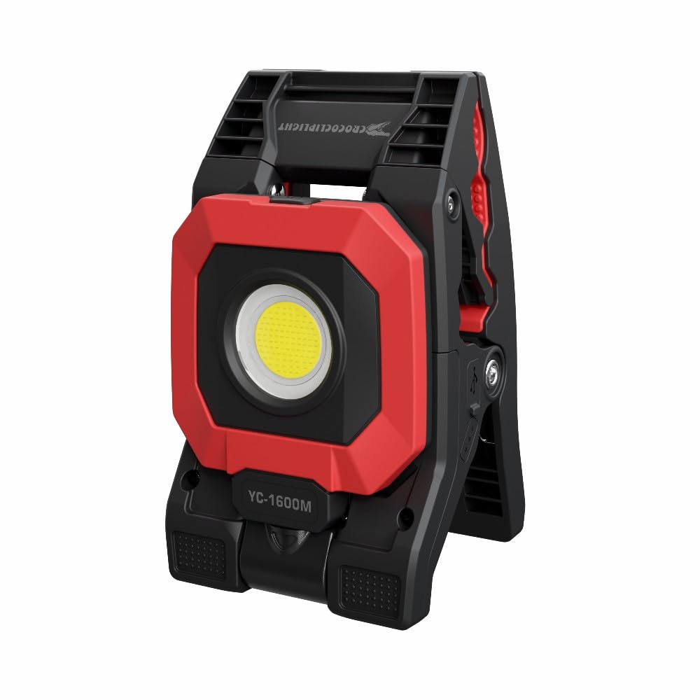 GOODGOODS 投光器 充電式 LED クリップ型 角度調整自由 強力マグネット 点灯4モ-ド 1600LM 小型 リチウムイオン電池 夜間工事 現場作業 アウトドア 夜釣り 防災 停電対策 ハン